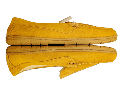 Lands' End Men's Fuzzy Lined Suede Moccasin Slippers Letter DC- Size 12