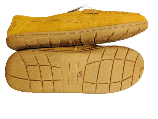 Lands' End Men's Fuzzy Lined Suede Moccasin Slippers Letter HNH - Size 10