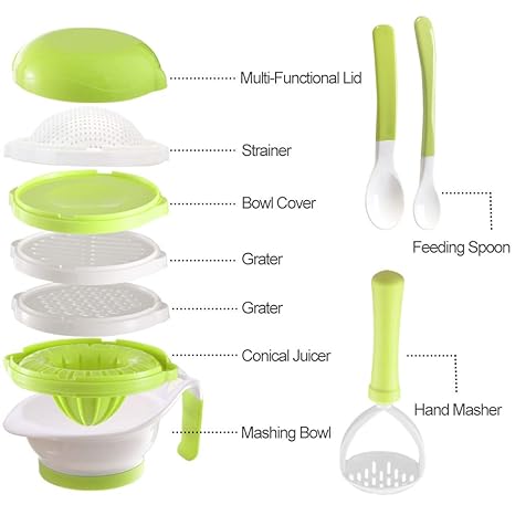 Baby Multi-Functional Manual Food Grinder Set for Vegetable and Fruit Puree Grinding