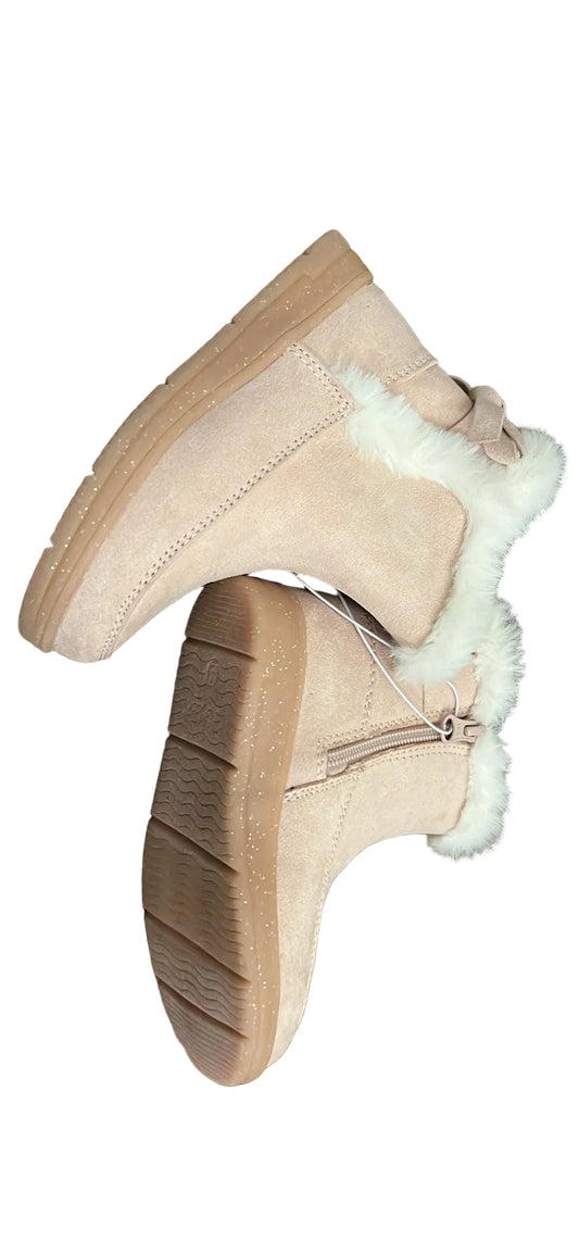 Cat & Jack Toddler Girls Omie Shearling Faux Fur Bows Winter Boots Pink - CHOOSE SIZE