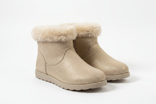 Toddler Girls' Emani Zipper Slip-On Shearling Style Winter Boots Tan - Size 6