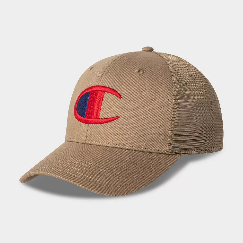 Champion Adult Logan Twill Trucker Hat - Dark Beige