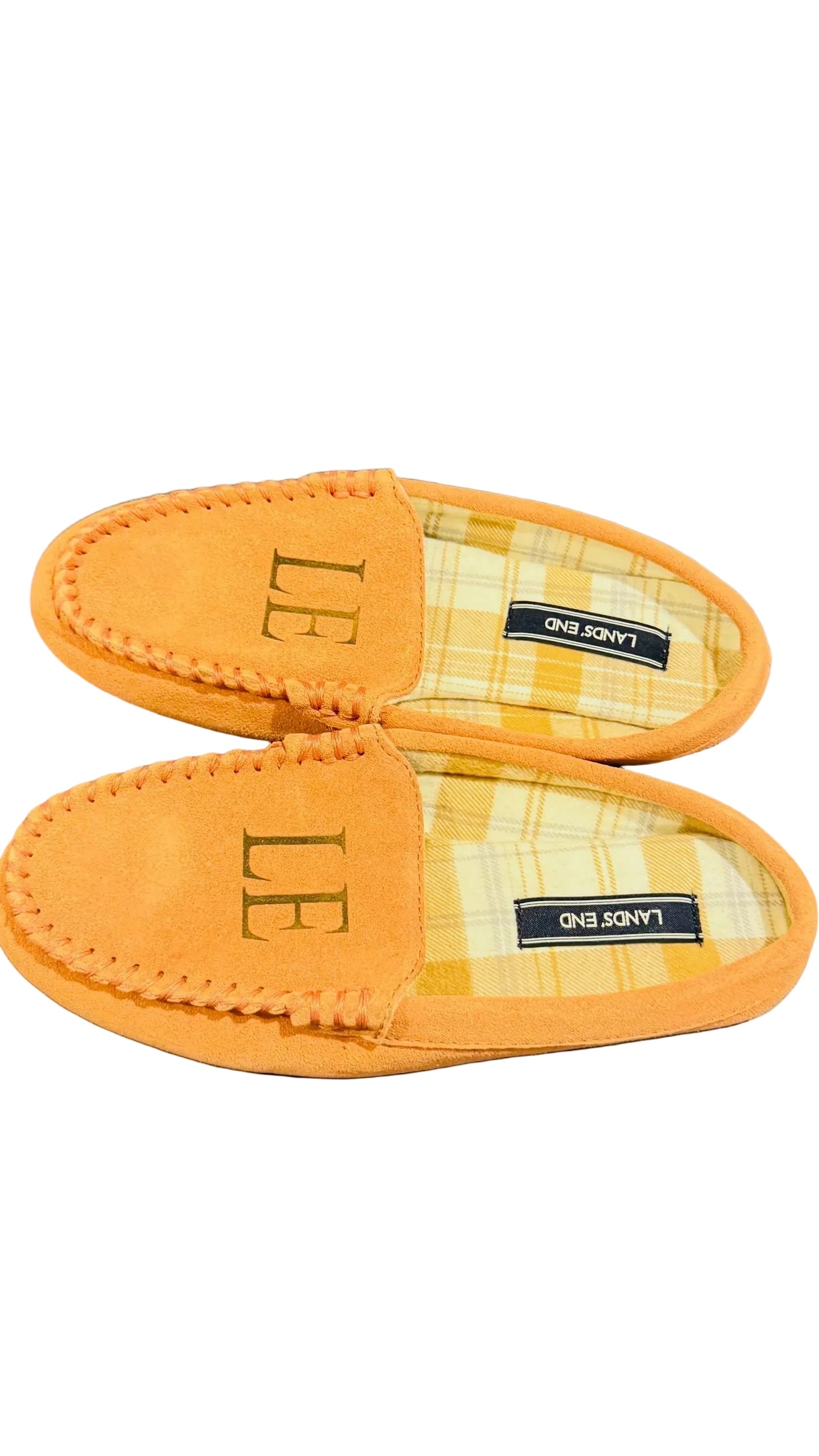 Lands End Womens Flannel Lined Suede Clog Slippers Rose Clay - Size 7