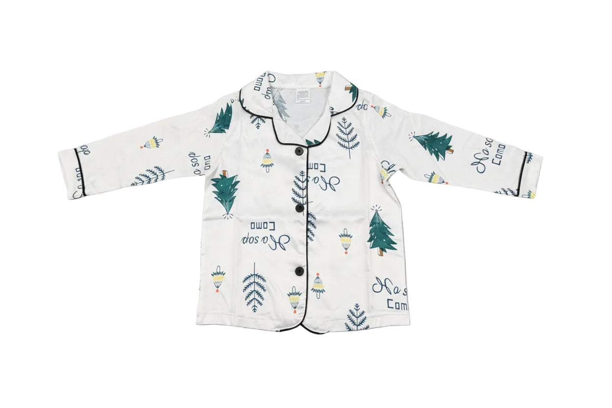 2 Pieces Toddler's Satin Silk Long Sleeve Pajamas sets - Size 3T