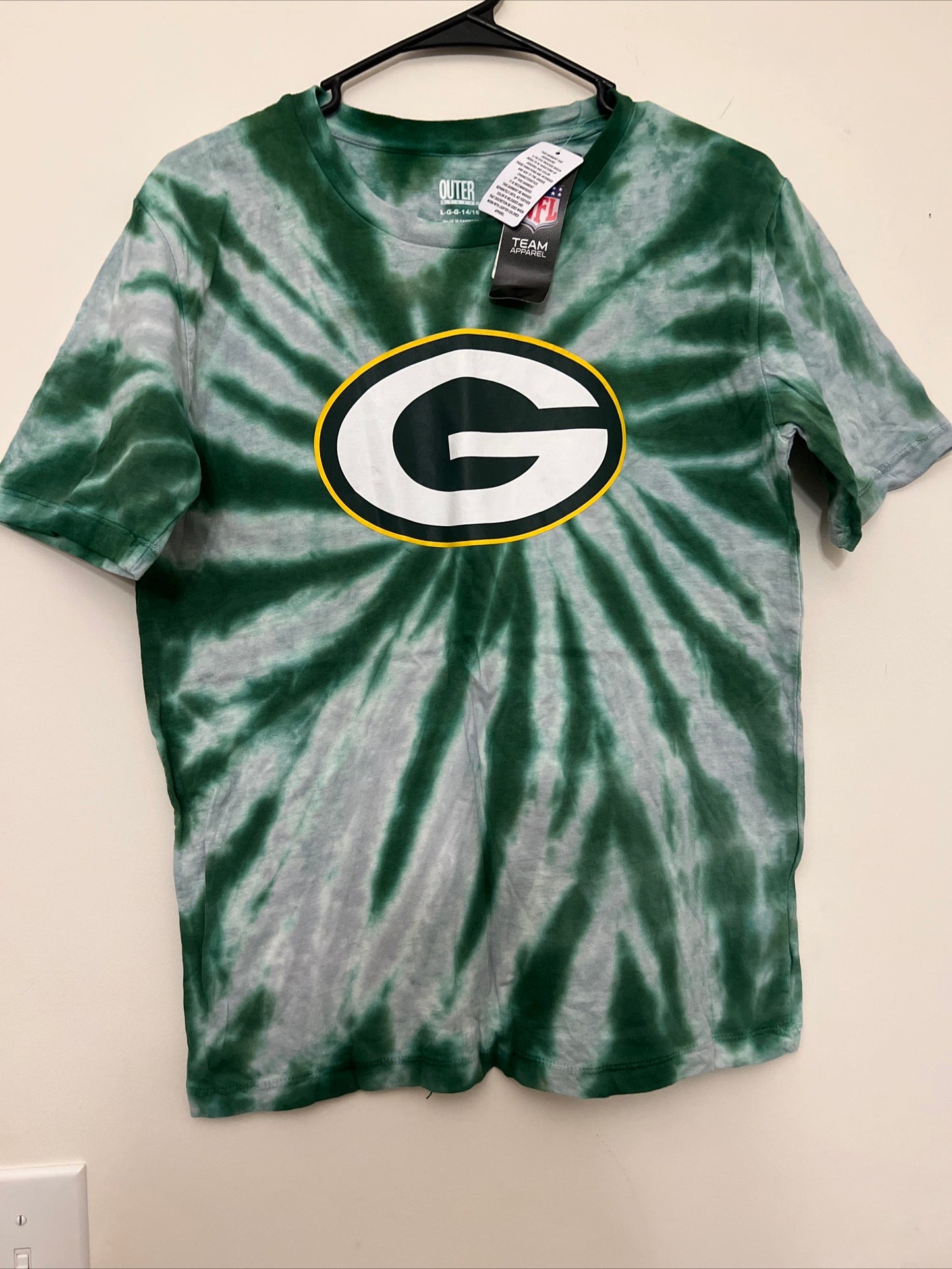 NFL Team Green Bay Packers Football Youth Crew Neck T-Shirt tie dye Hunter