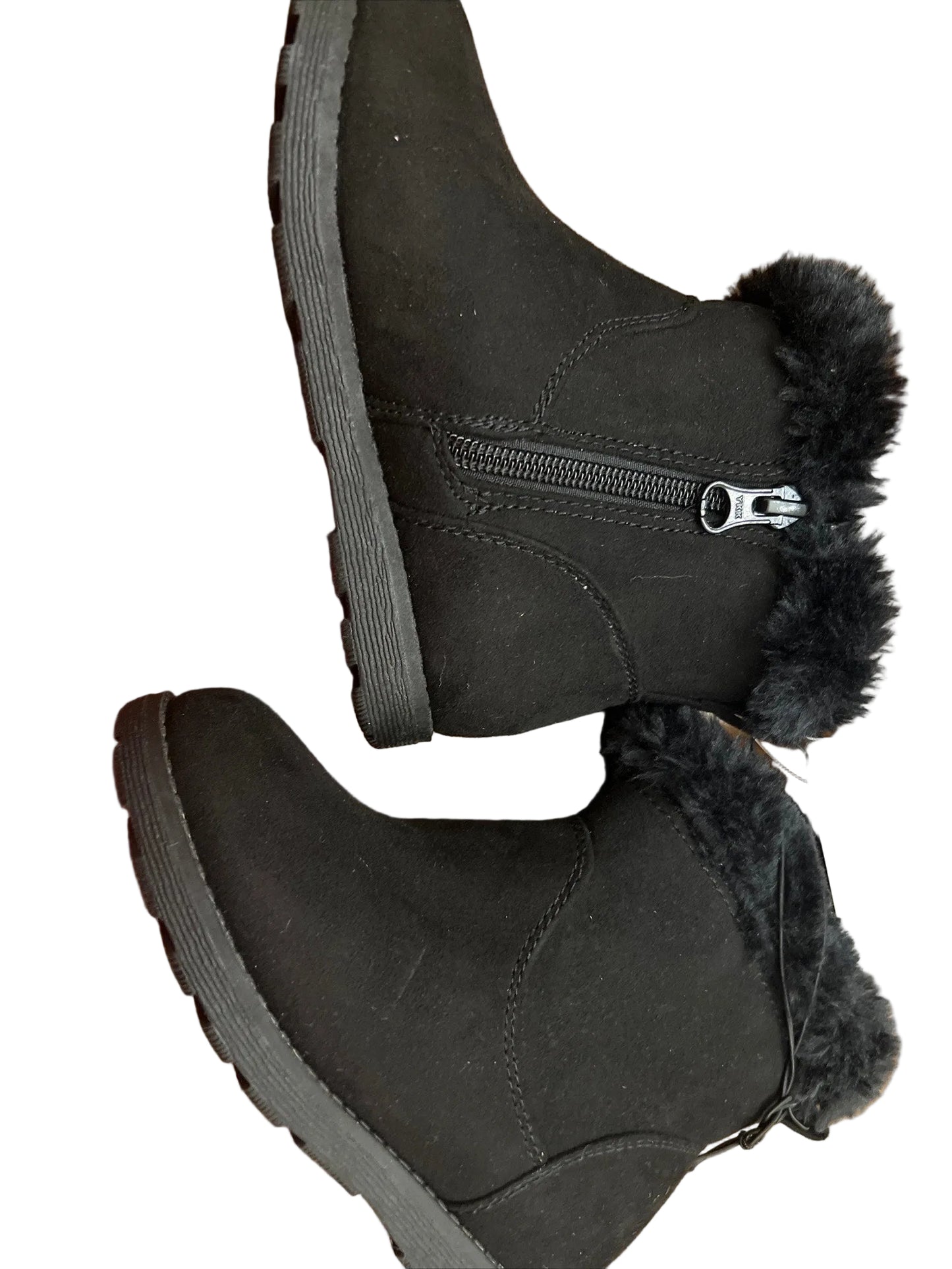 Cat & Jack Toddler Emani Zipper Slip-On Shearling Style Winter Boots Black- CHOOSE SIZE