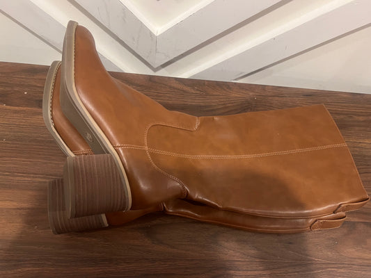 Women's Cognac Tatiana Brown 2.5" Tall Heel Riding Boots