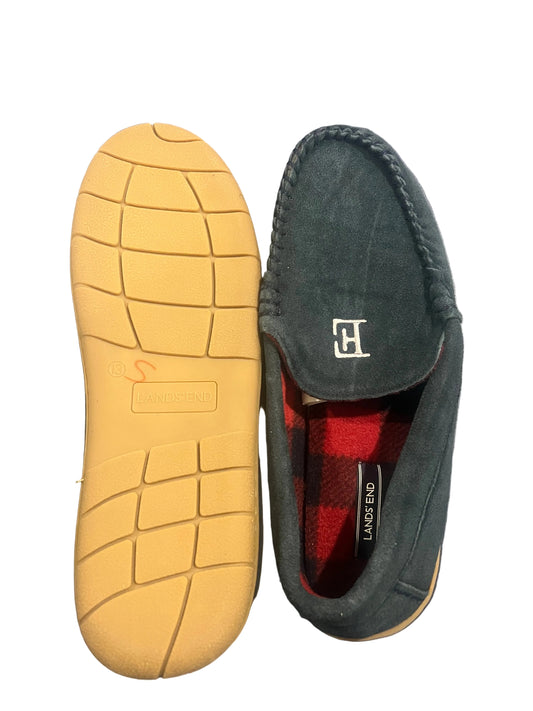 Lands' End Men's Flannel Lined Suede Slip-On Moccasin Loafers Letter E - Size 13