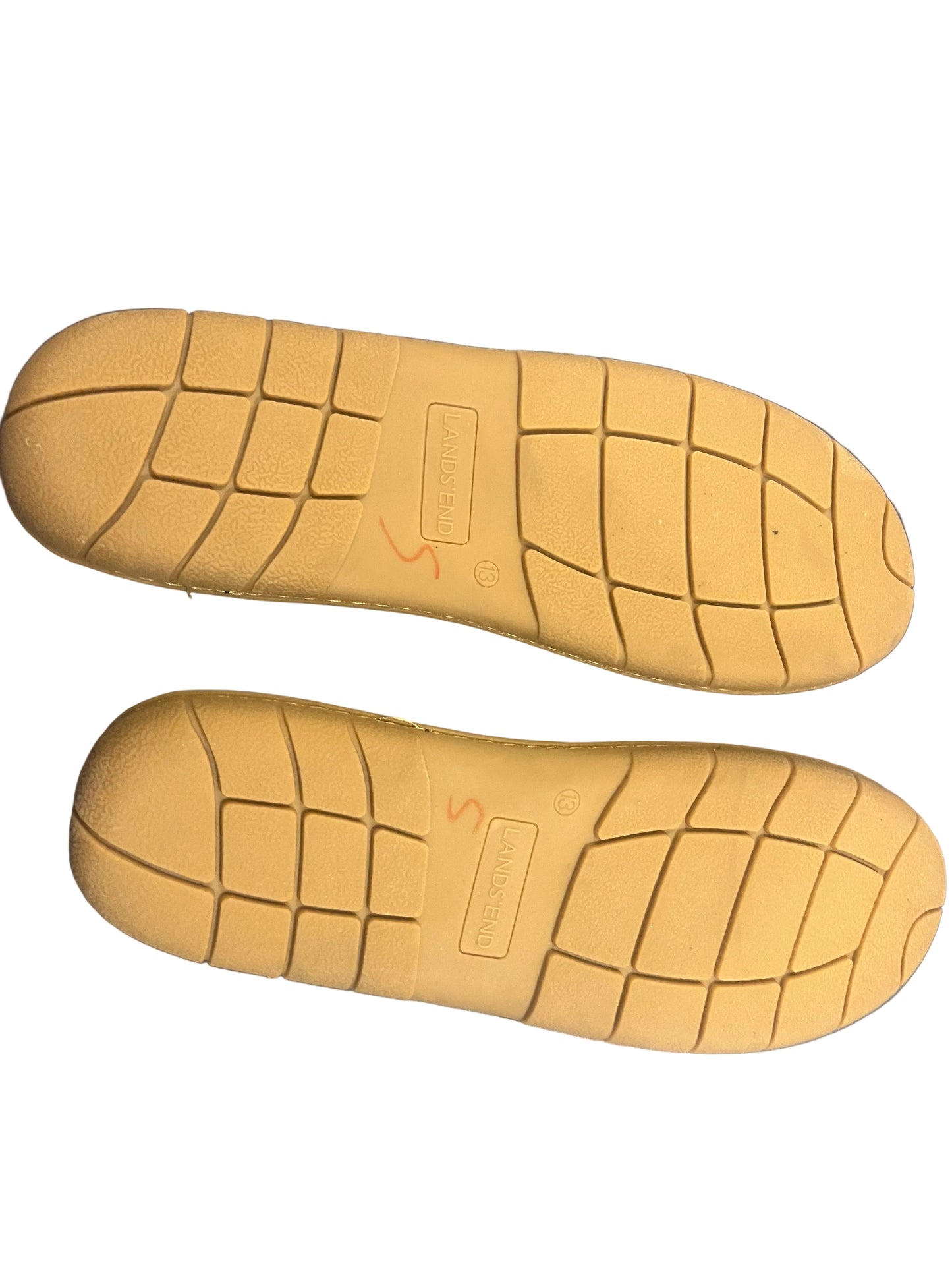 Lands' End Men's Flannel Lined Suede Slip-On Moccasin Loafers Letter T - Size 13