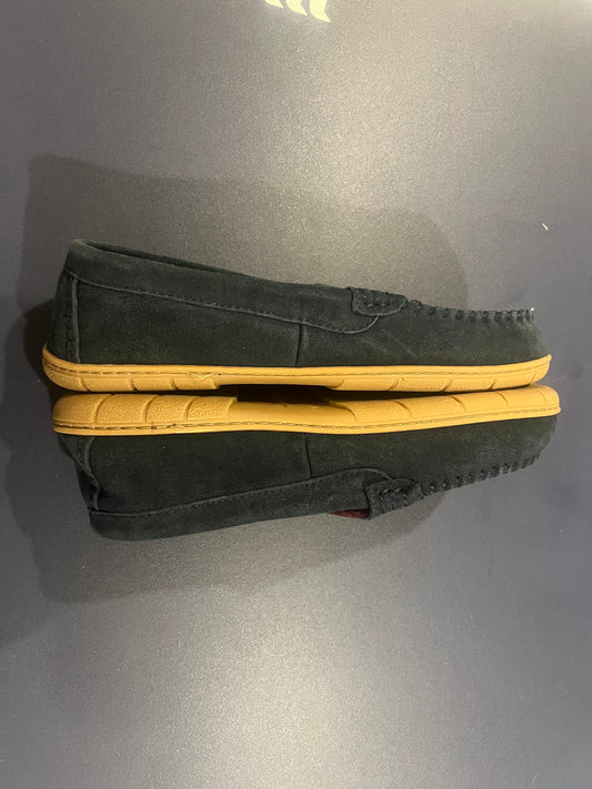 Lands' End Men's Flannel Lined Suede Slip-On Moccasin Loafers - Size 13