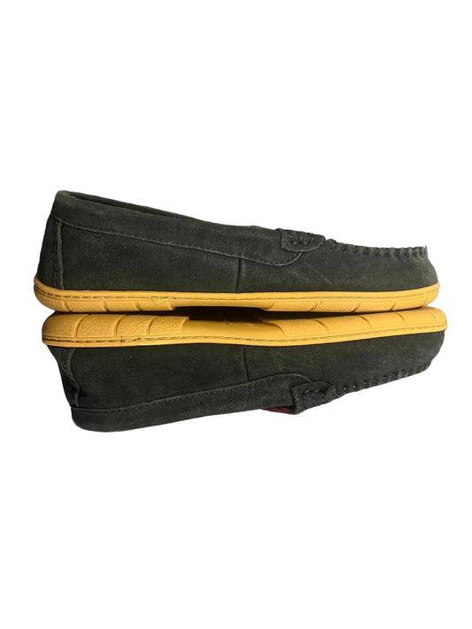 Lands' End Men's Flannel Lined Suede Slip-On Moccasin Loafers Letter T - Size 13
