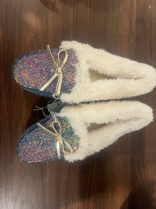 Cat and Jack Girls' Moccasins Slippers Slip- On Paige Glitter Multicolor