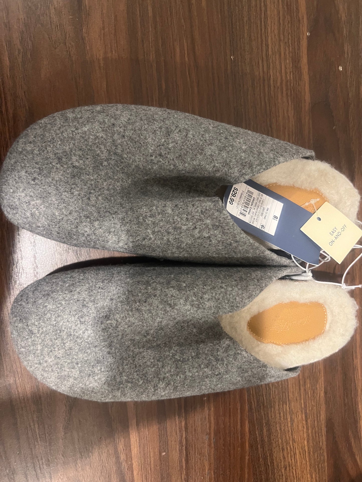 Universal Thread Women's Bev Flats w/Fur Mules Slip On Gray Slippers