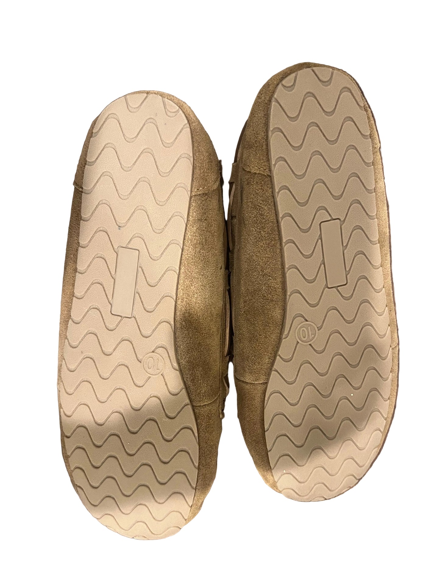 Stars Above Women's Leather Faux Fur Lined Moccasin Slippers Brown - Size 10