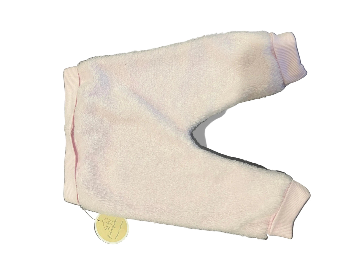 First Impressions Baby Girl' Faux-Sherpa Light Pink Jogger Pant and Hat
