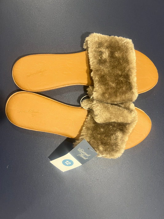 Universal Thread Women's Faux-Fur Slide Kara Sandals - Size 12