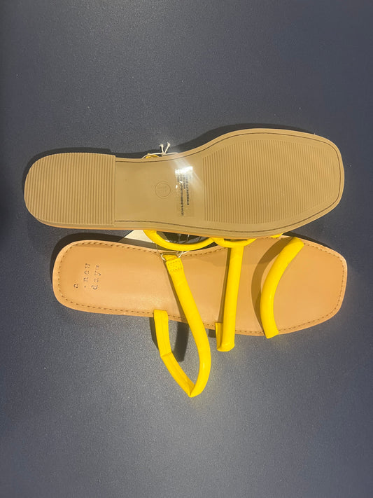 A New Day Women's Wren Triple Strap Slide Sandals Yellow- Size 7, 11