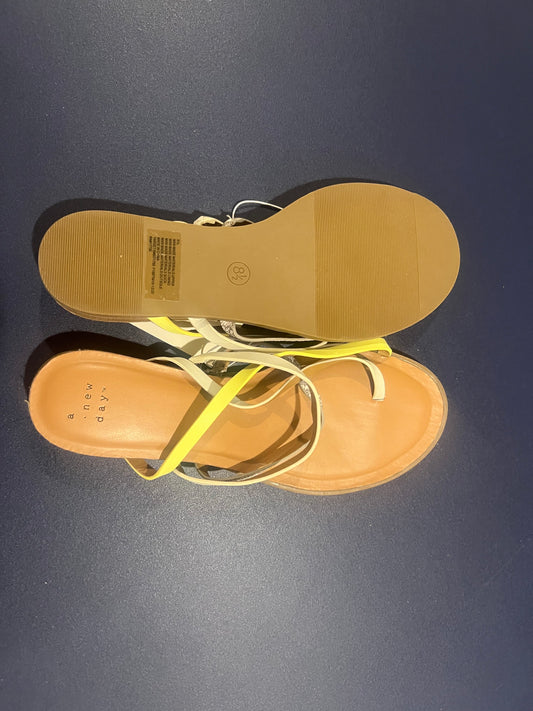 A New Day Women's Jasmine Strappy Sliver Wedge Sandals Yellow