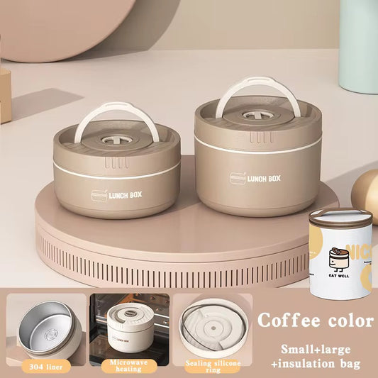 Portable Insulated Food Lunch Container Set with Thermal Lunch Box 2 Layers