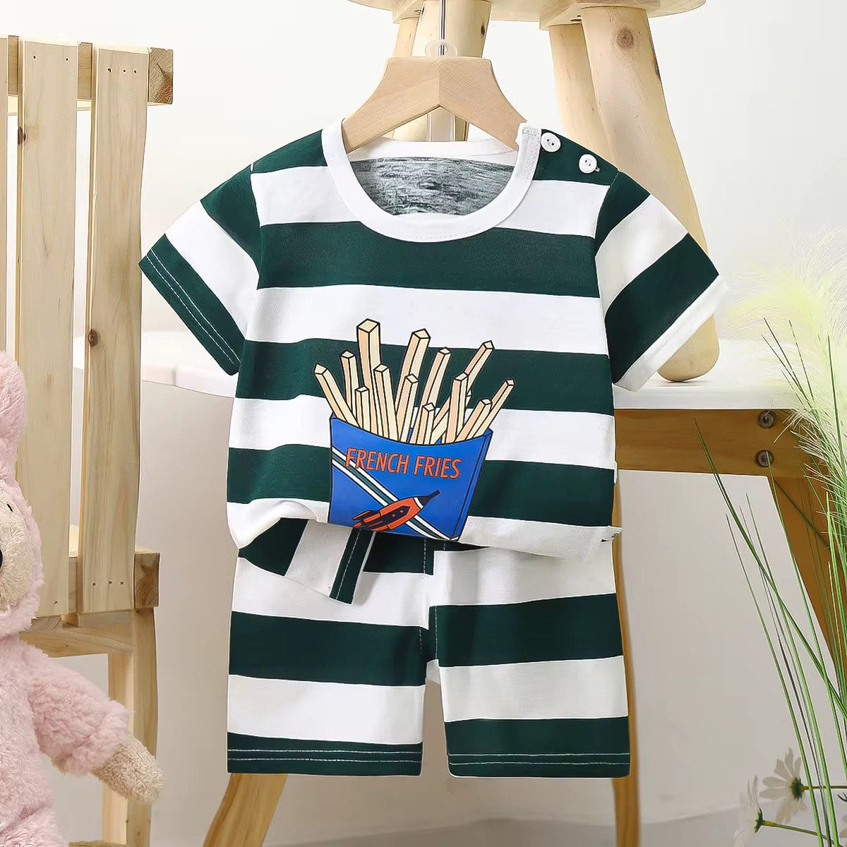 Toddlers' Summer Casual Outfit 2PCS Short Sleeve with Pants Clothing set - Sizes 18M