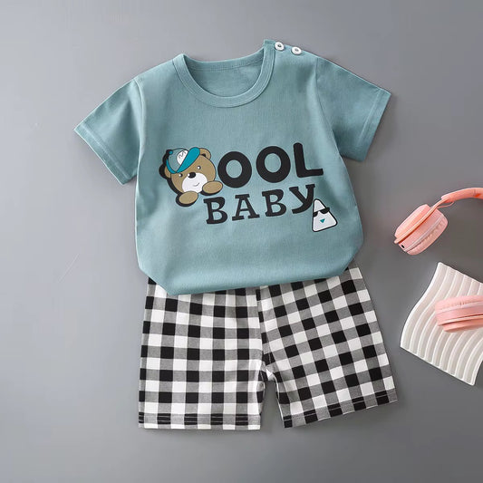 Toddler Boys Summer Casual Outfit Graphic Top + Shorts set - Sizes 36M