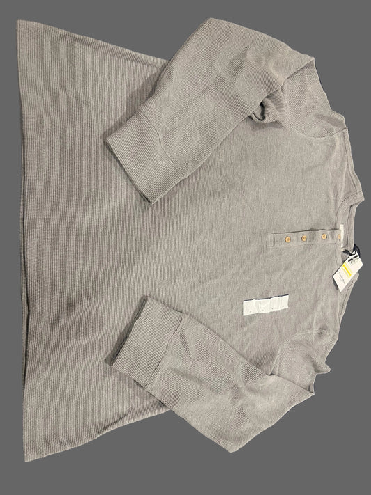 Goodfellow & Co Men's Long Sleeve 4 Button Textured Henley Shirt Grey - Size L, XL