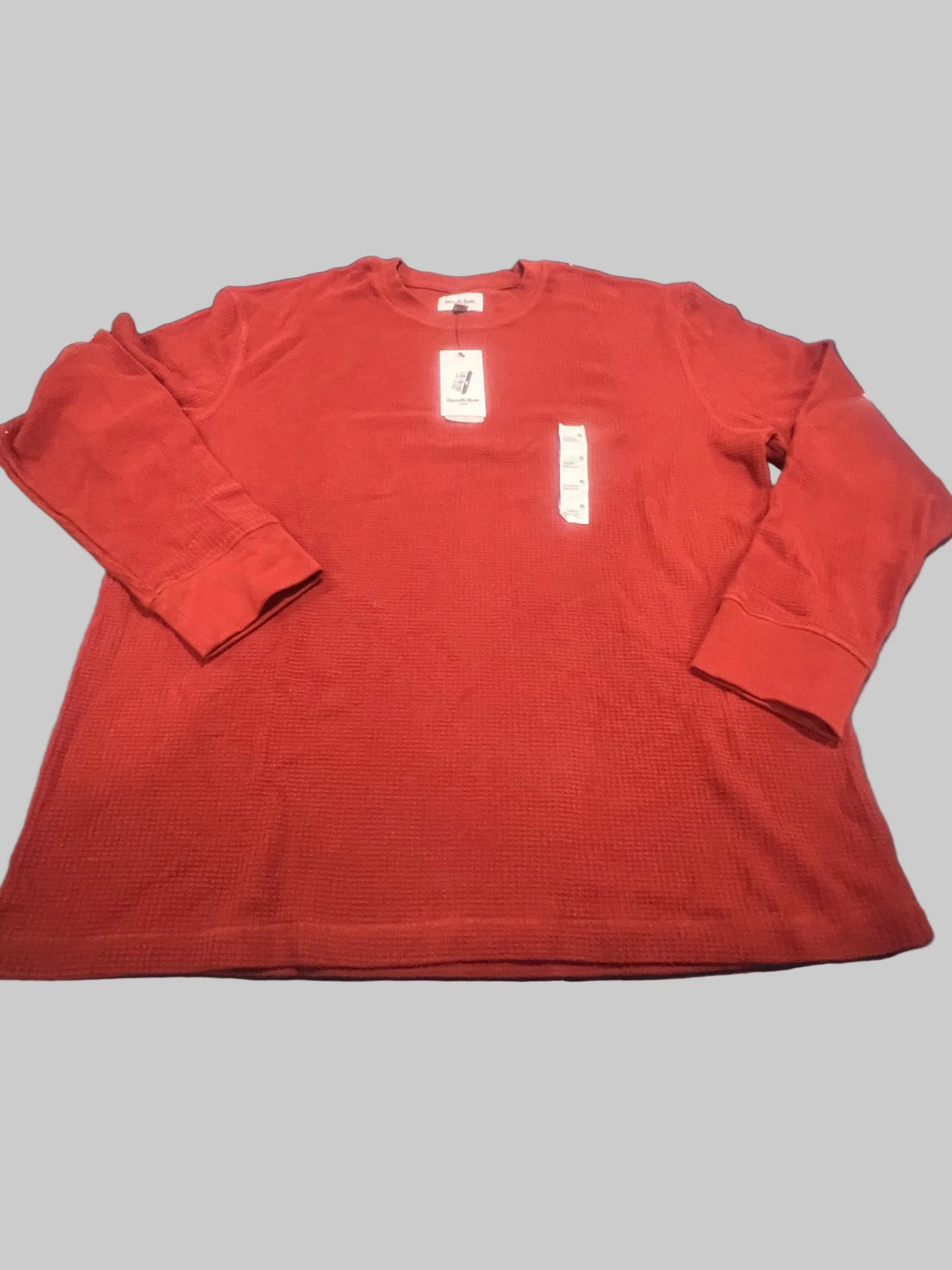 Men’s Textured Long Sleeve Thermal Shirt Goodfellow & Co Dark Red - Size S, XL, XXL