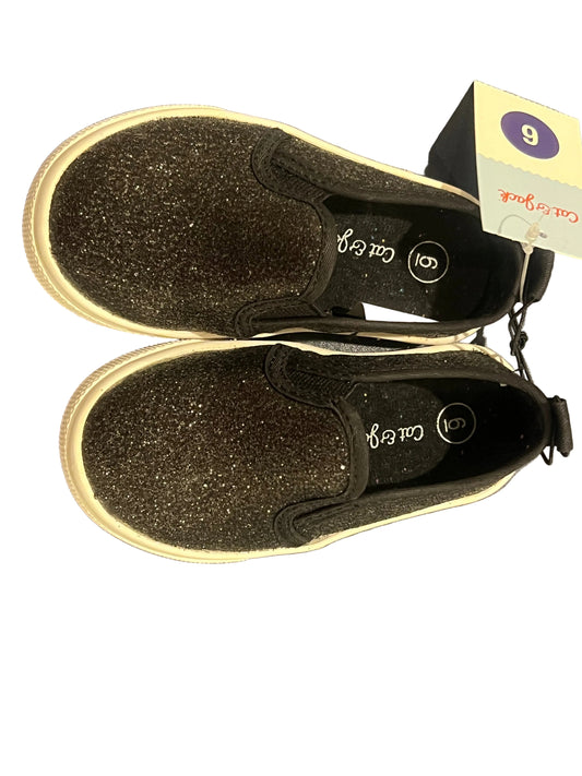 Cat & Jack Toddler Girl's Yana Slip-On Black Glitter Sneakers - Size 6
