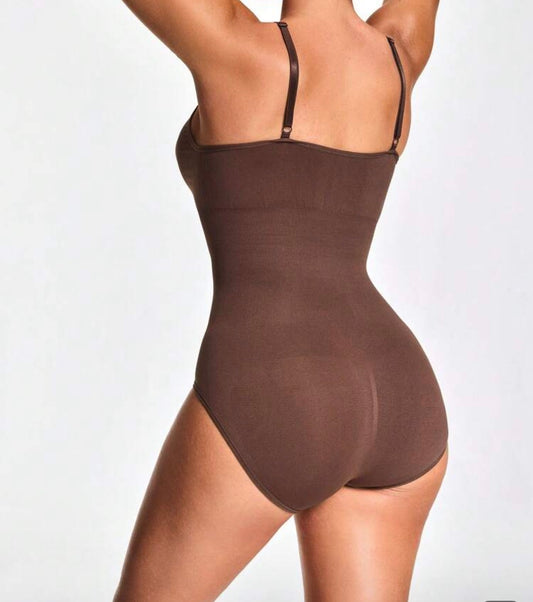 Women One Piece Shapewear Camisole Bodysuit Chocolate Brown - CHOOSE SIZE