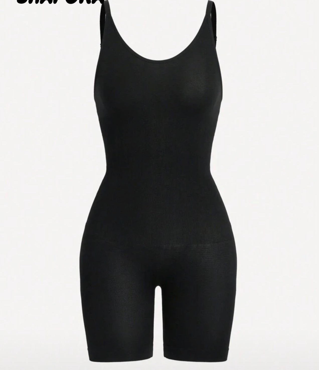 Women One Piece Shapewear Bodycon Romper with Spaghetti Strap Black- CHOOSE SIZE