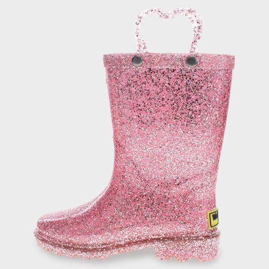 Western Chief Toddler Abby Glitter Lighted Rain Boots Pink - Size 11
