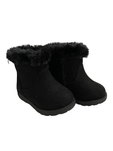 Cat & Jack Toddler Emani Zipper Slip-On Shearling Style Winter Boots Black- CHOOSE SIZE