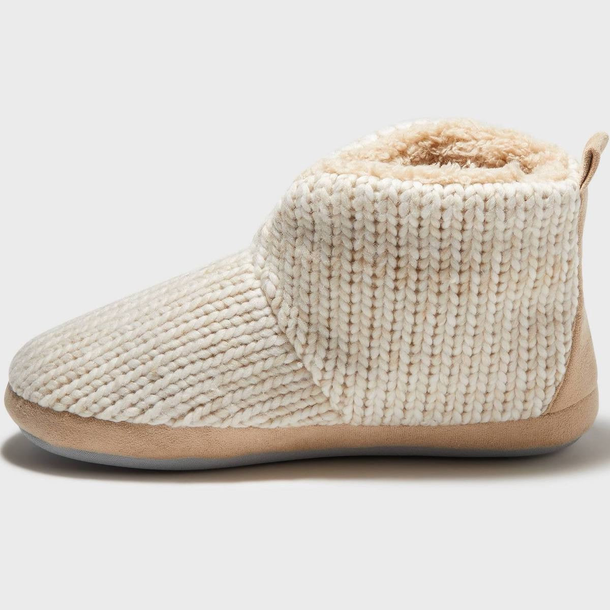 Women's Dearfoams Shoes Dluxe By Dearfoams Carla Bootie Slippers Heather - Size XL