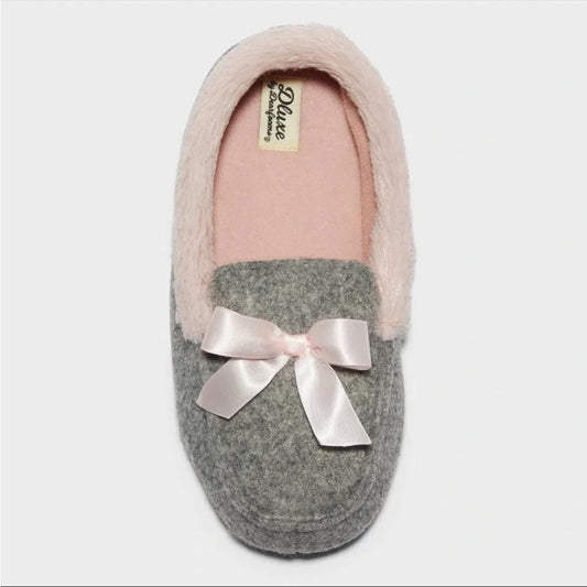 Girls' Madison Moccasin Slippers Pink - dluxe by dearfoams - CHOOSE SIZE