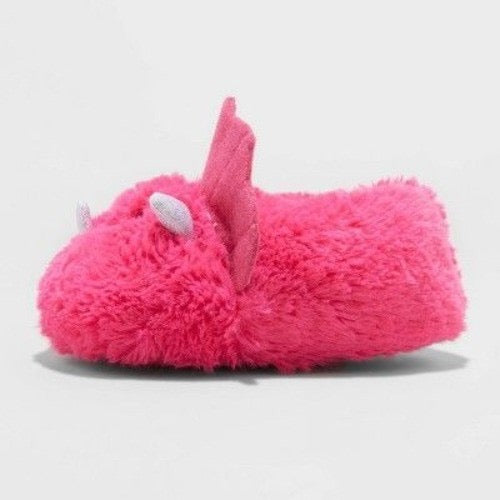 Cat & Jack Girls Rori Dinosaur Moccasin Slipper Pink - Size S (5-6)
