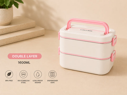 304 Stainless Steel Bento Lunch box for Adults With Insulated bag- CHOOSE SIZE