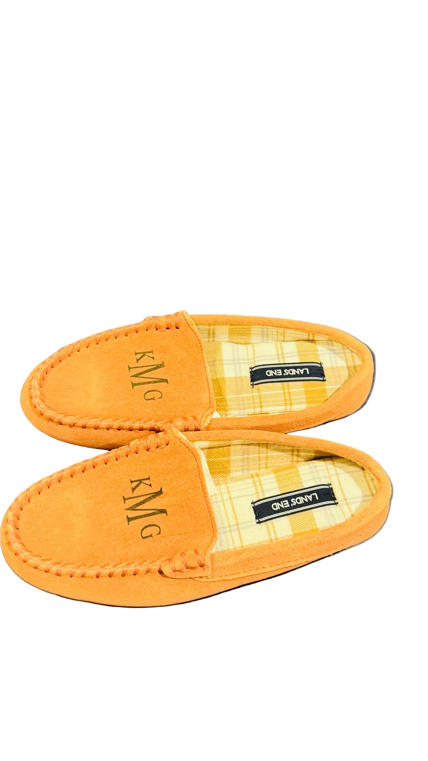 Lands End Womens Flannel Lined Suede Clog Slippers Rose Clay - Size 7
