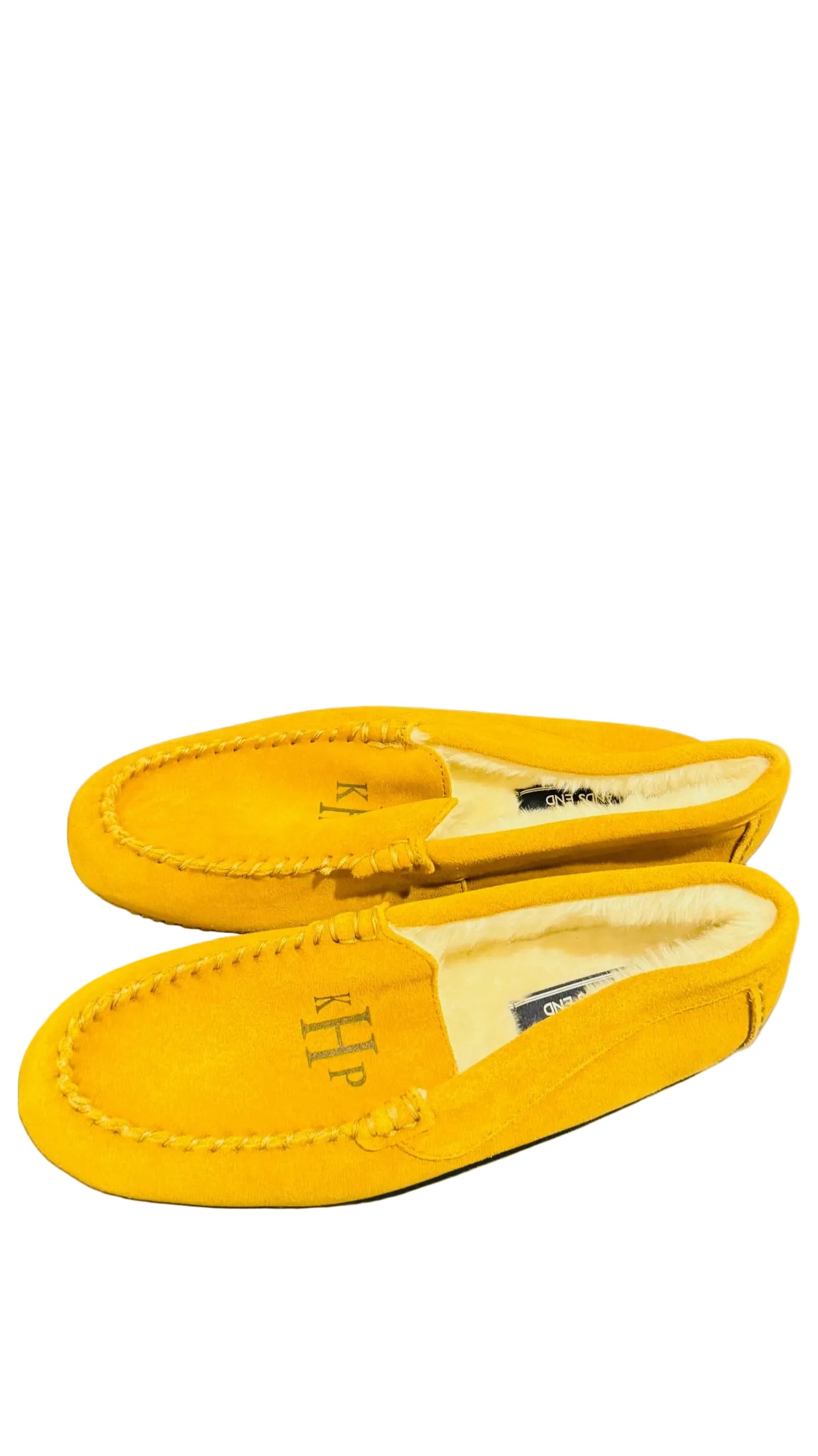 Lands' End Women's Suede Leather Moccasin Slippers English Tan - Size 9