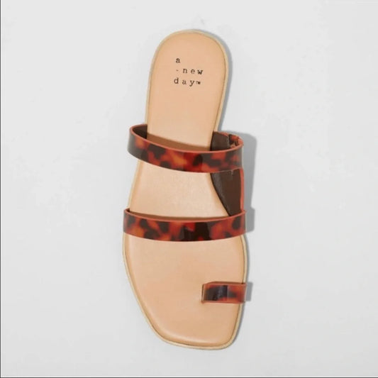 Marilyn Tortoise Print Toe Loop Sandal - A New Day - CHOOSE SIZE