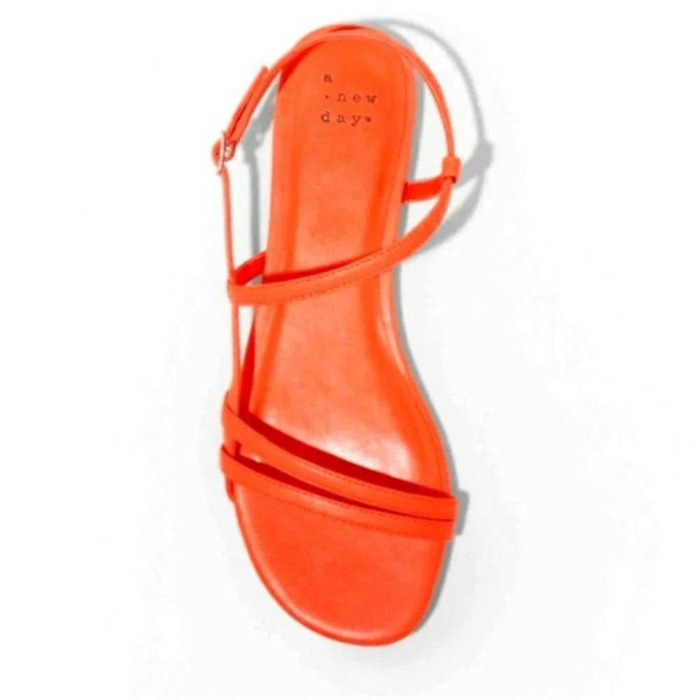 A New Day Women's Kaia Strappy Sandals Coral Red - CHOOSE SIZE