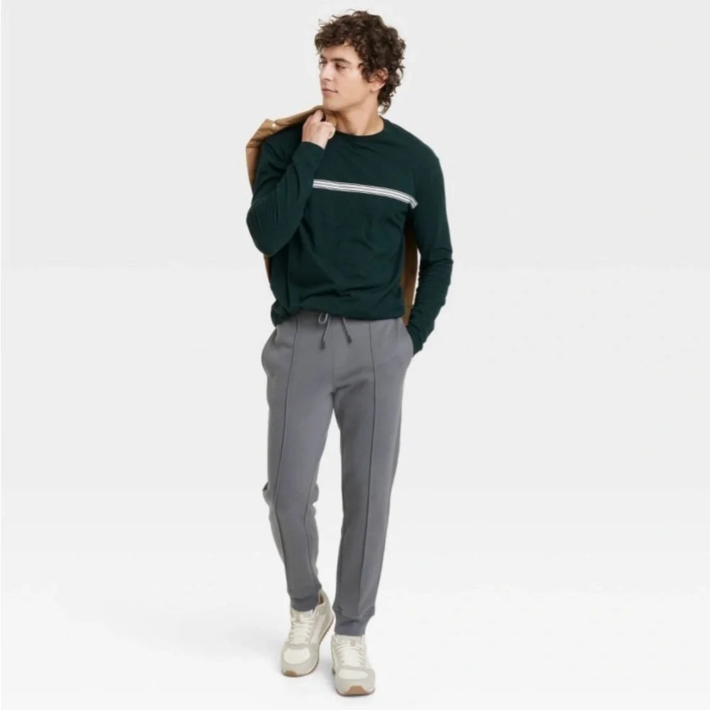Men's Tapered Pintuck Fleece Jogger Pants - Goodfellow & Co - Choose Size