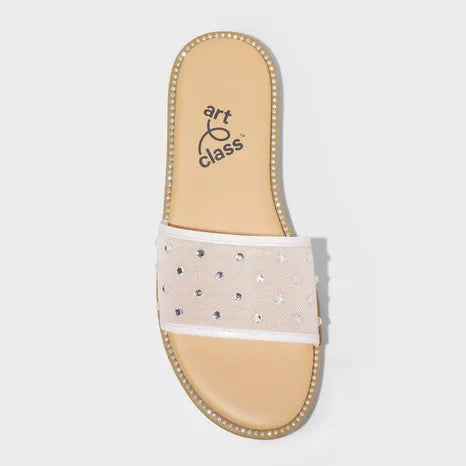 Girls' Heather Embellished Slide Sandals - Art Class Blush 3