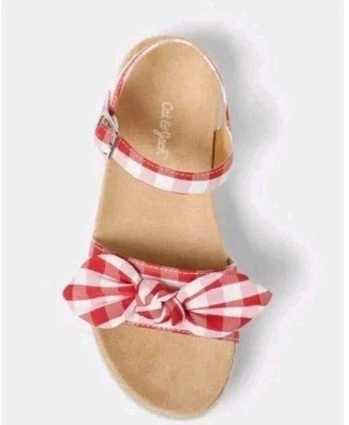 Kids' Daphne Gingham Platform Espadrilles Sandals Red - Cat & Jack - CHOOSE SIZE