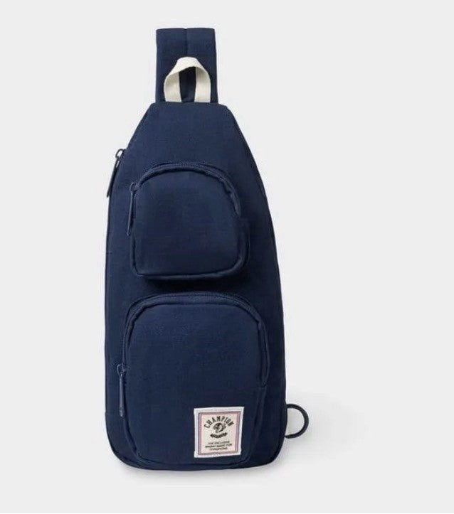 Champion Canvas Crossbody Shoulder Sling Bag - Navy Blue
