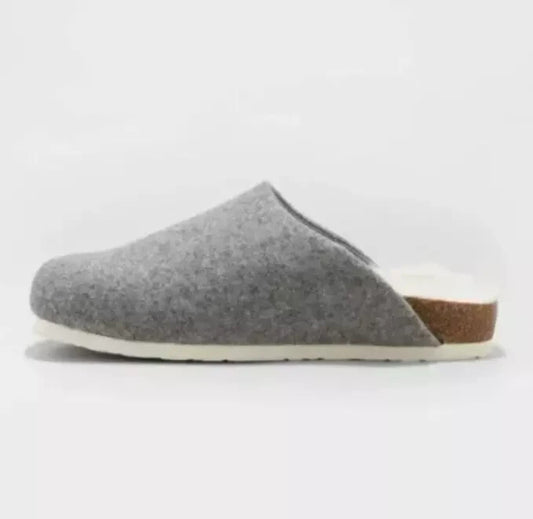 Universal Thread Women's Bev Flats w/Fur Mules Slip On Gray Slippers - CHOOSE SIZE