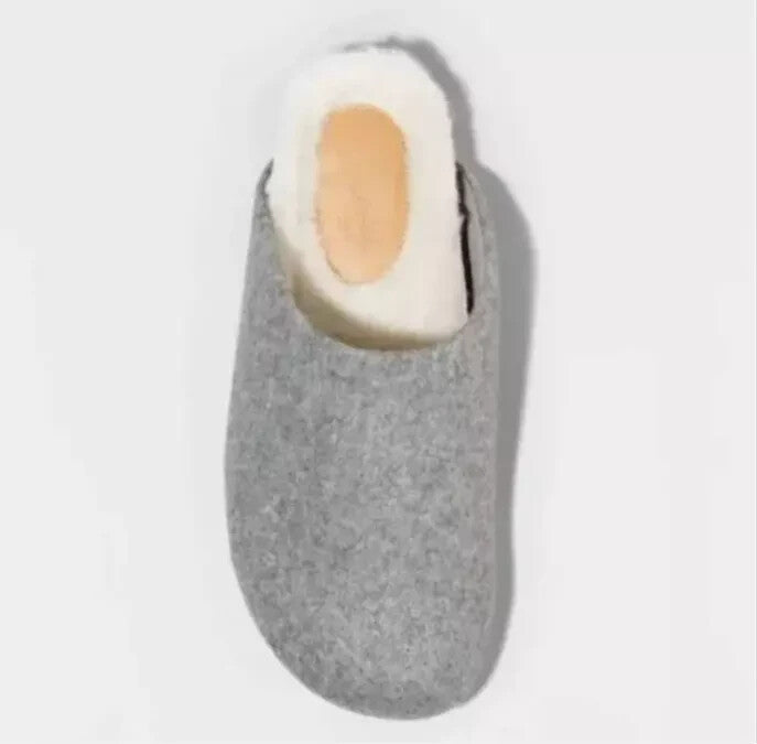 Universal Thread Women's Bev Flats w/Fur Mules Slip On Gray Slippers - CHOOSE SIZE