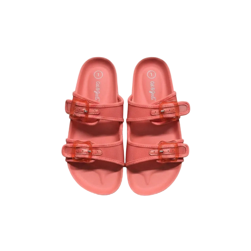 Kids' Kaia Mesh Footbed Sandals Coral Red - Cat & Jack - CHOOSE SIZE