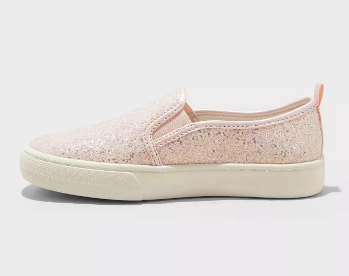 Toddler Yana Slip-On Glitter Sneakers - Cat & Jack™ Blush - CHOOSE SIZE