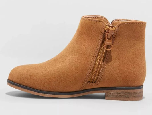 Toddler Girls' Penelope Slip-On Zipper Booties Cognac - Cat & Jack - SIZE 6