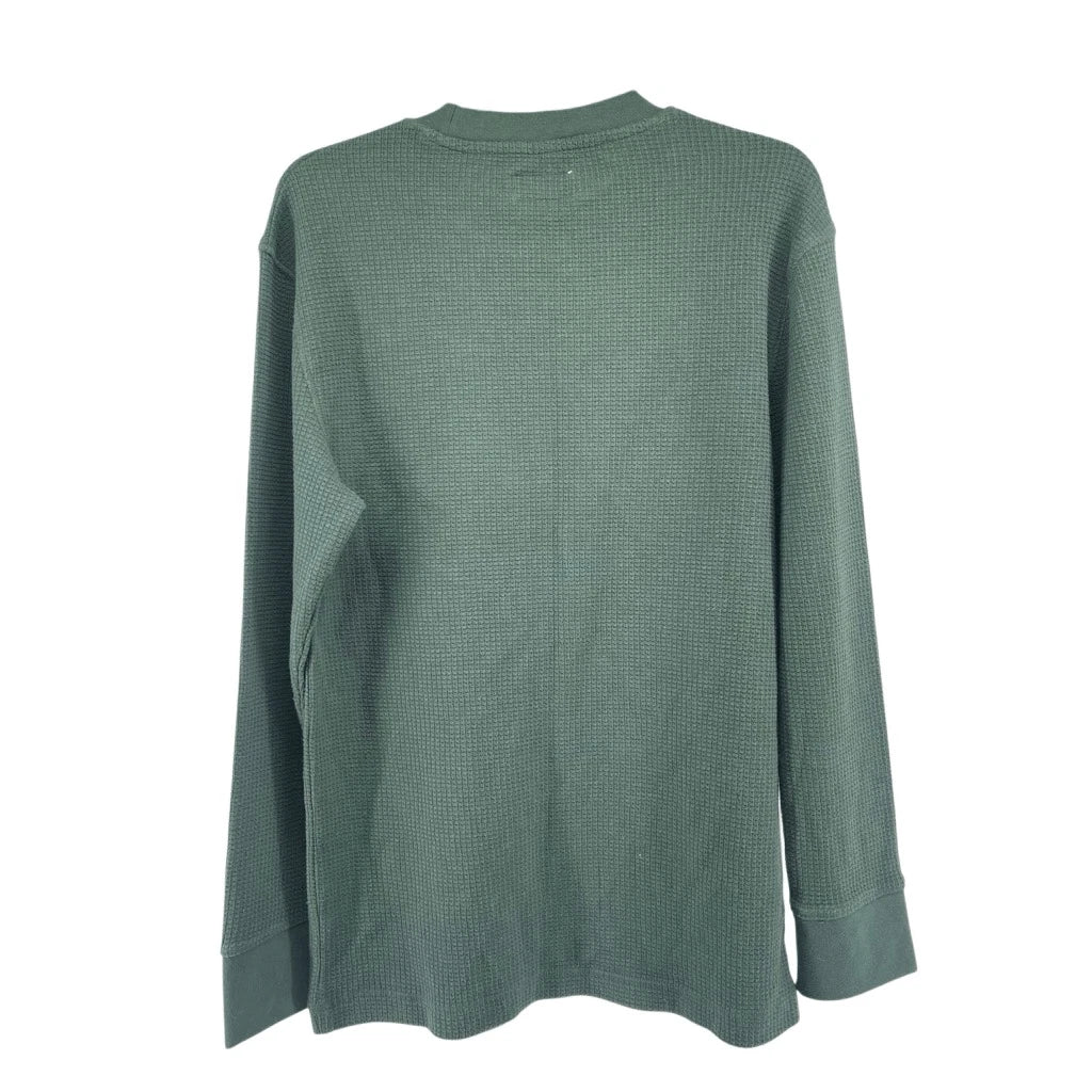 Goodfellow & Co Men's Long Sleeve Thermal Waffle Knit Shirt Green - Size M